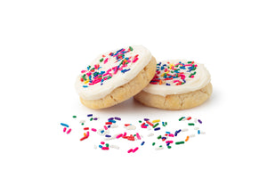 the sugar cookie with rainbow sprinkles